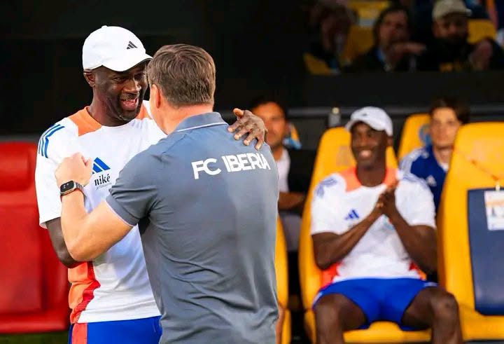 Yaya Touré celebrates with Slovan Bratislava after Champions League qualification