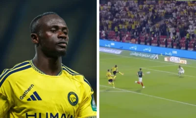Sadio Mane celebrates after scoring twice in Al Nassr's dramatic comeback against Al Ettifaq