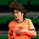 Barcelona Croatian wonderkid Lovro Chelfi in action for the club's youth team
