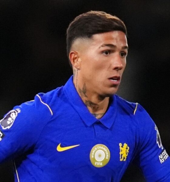 Enzo Fernandez during a Chelsea match amid reports of a potential Manchester City transfer