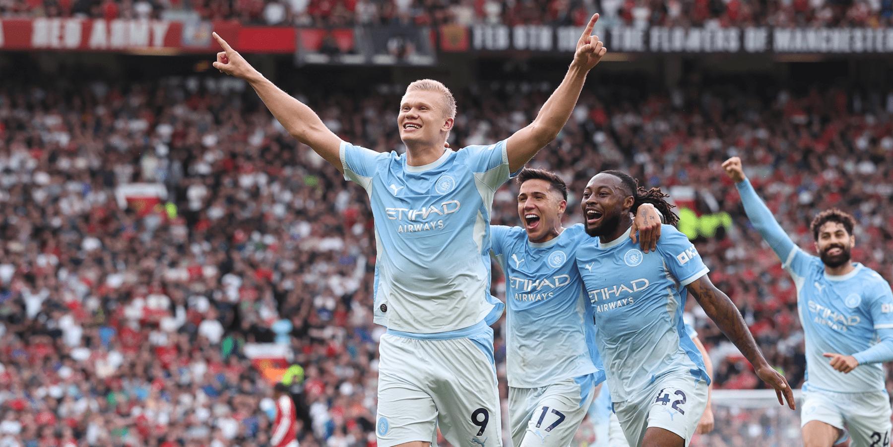 Erling Haaland scores Manchester City’s derby winner against Manchester United