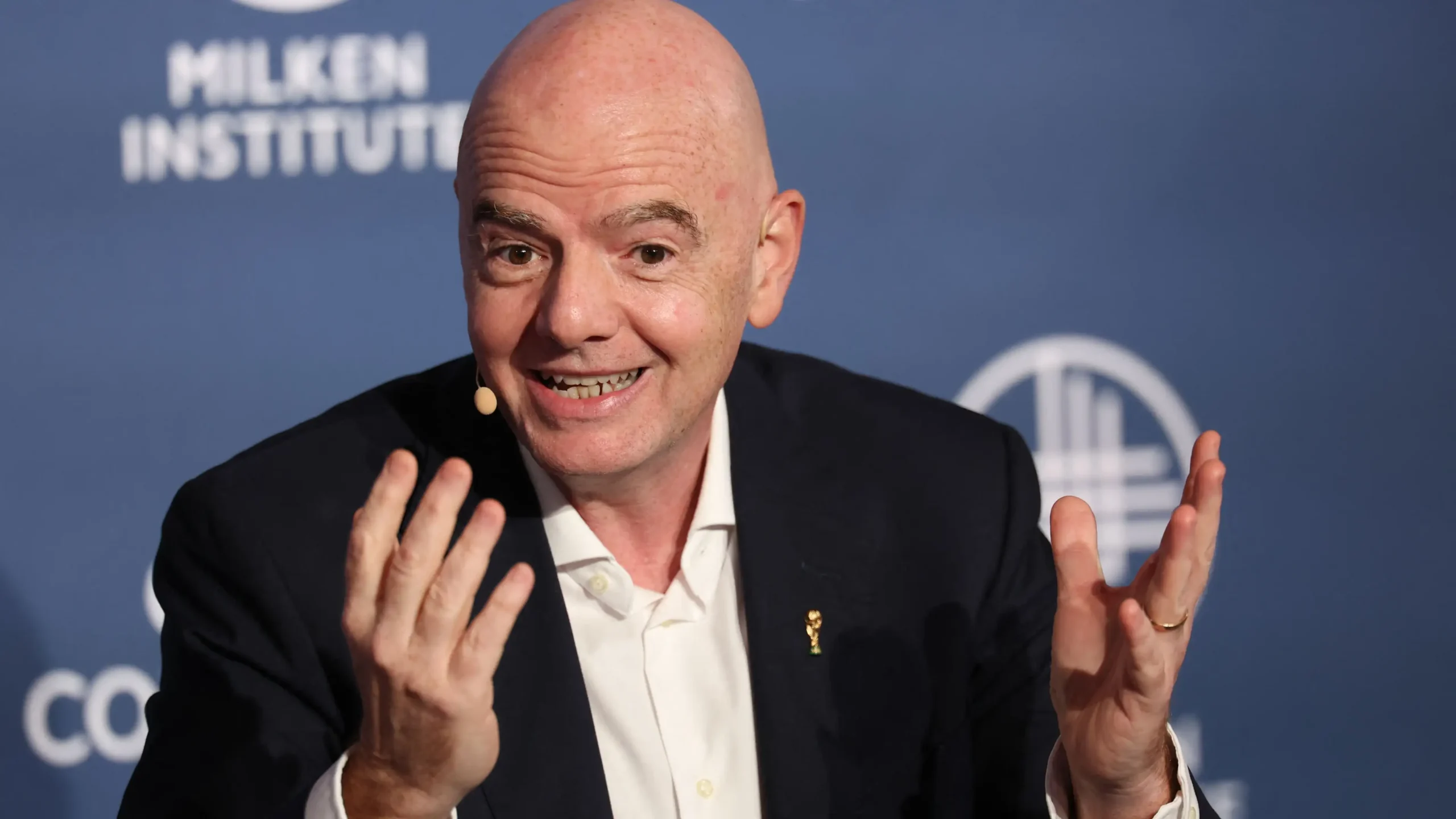 Gianni Infantino attends the Arabian Gulf Cup in Jeddah, Saudi Arabia