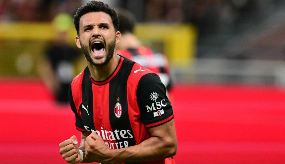 Goncalo Ramos in action for AC Milan during a Serie A match