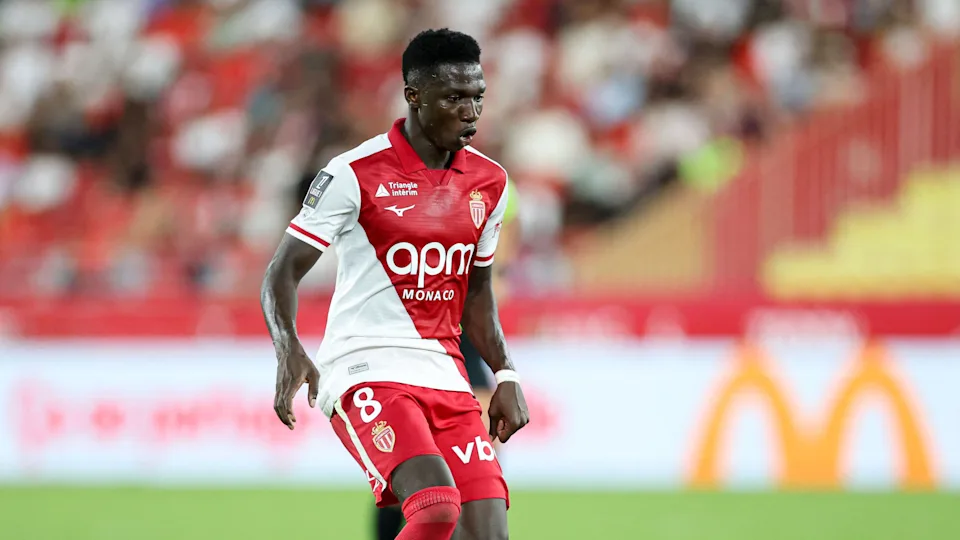 Lamine Camara during his time at Monaco amid Chelsea transfer interest