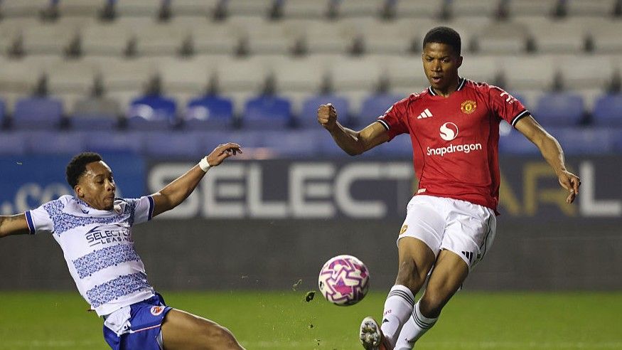 Manchester United teenage striker Chido Obi in action during an FA Youth Cup match