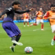 Lamine Yamal in action during Barcelona’s Champions League match against Galatasaray